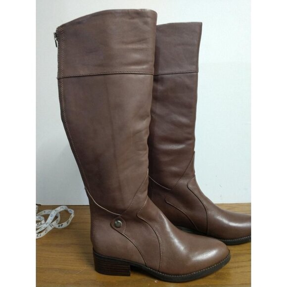 Sole Bound By Baretraps Dreia Womens Brush Brown Leather Knee-High Boots Size 9M - Picture 1 of 11